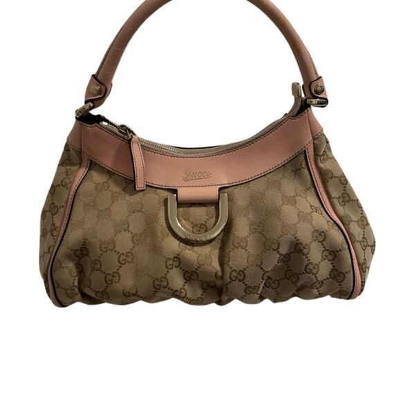 Gucci Pink and Tan Shoulder Bag with Gold Hardware - Picture 6 of 16